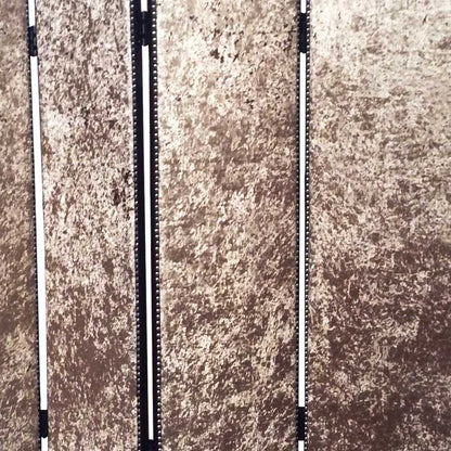 84" Tan Fabric Folding Four Panel Screen Room Divider