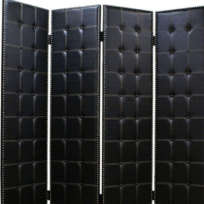 84 X 84 Black Faux Leather  Screen