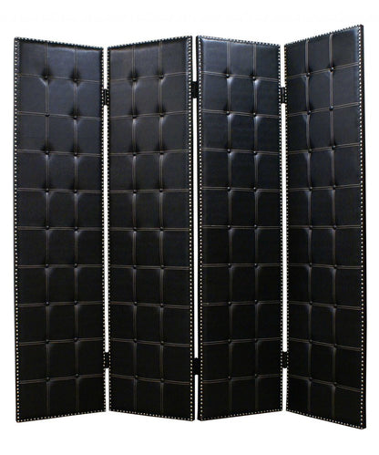 84 X 84 Black Faux Leather  Screen
