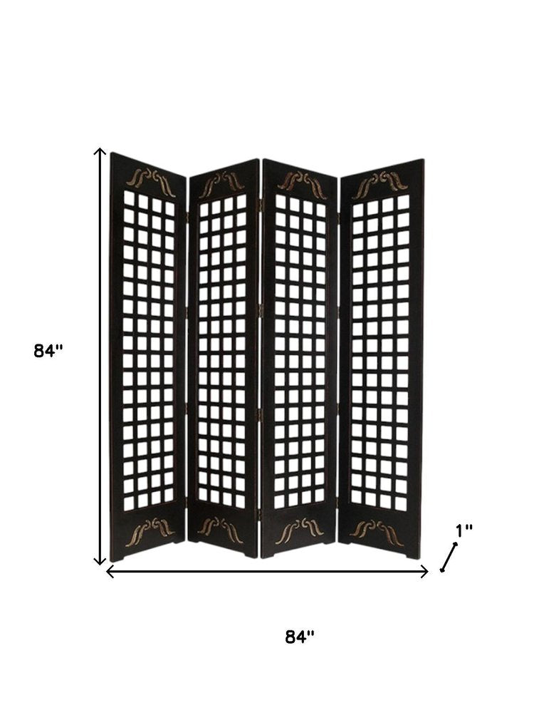 84" X 84" Brown Wood Omega  Screen