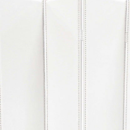 84" White Faux Leather Folding Four Panel Screen Room Divider