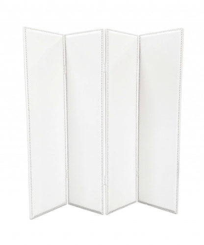 84 X 84 White Faux Leather  Screen