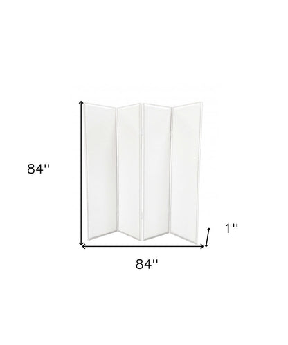 84 X 84 White Faux Leather  Screen