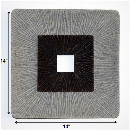 Brown & Gray Square Ribbed Minimalistic Wall Art