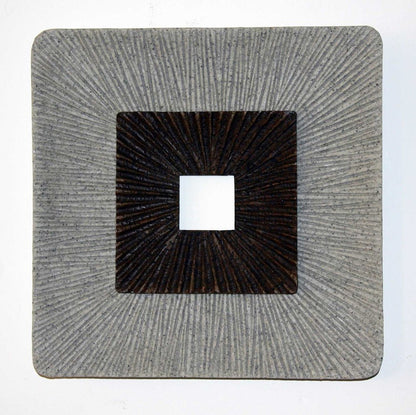 Brown & Gray Square Ribbed Minimalistic Wall Art