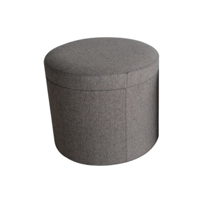 20" Gray Round Storage Ottoman