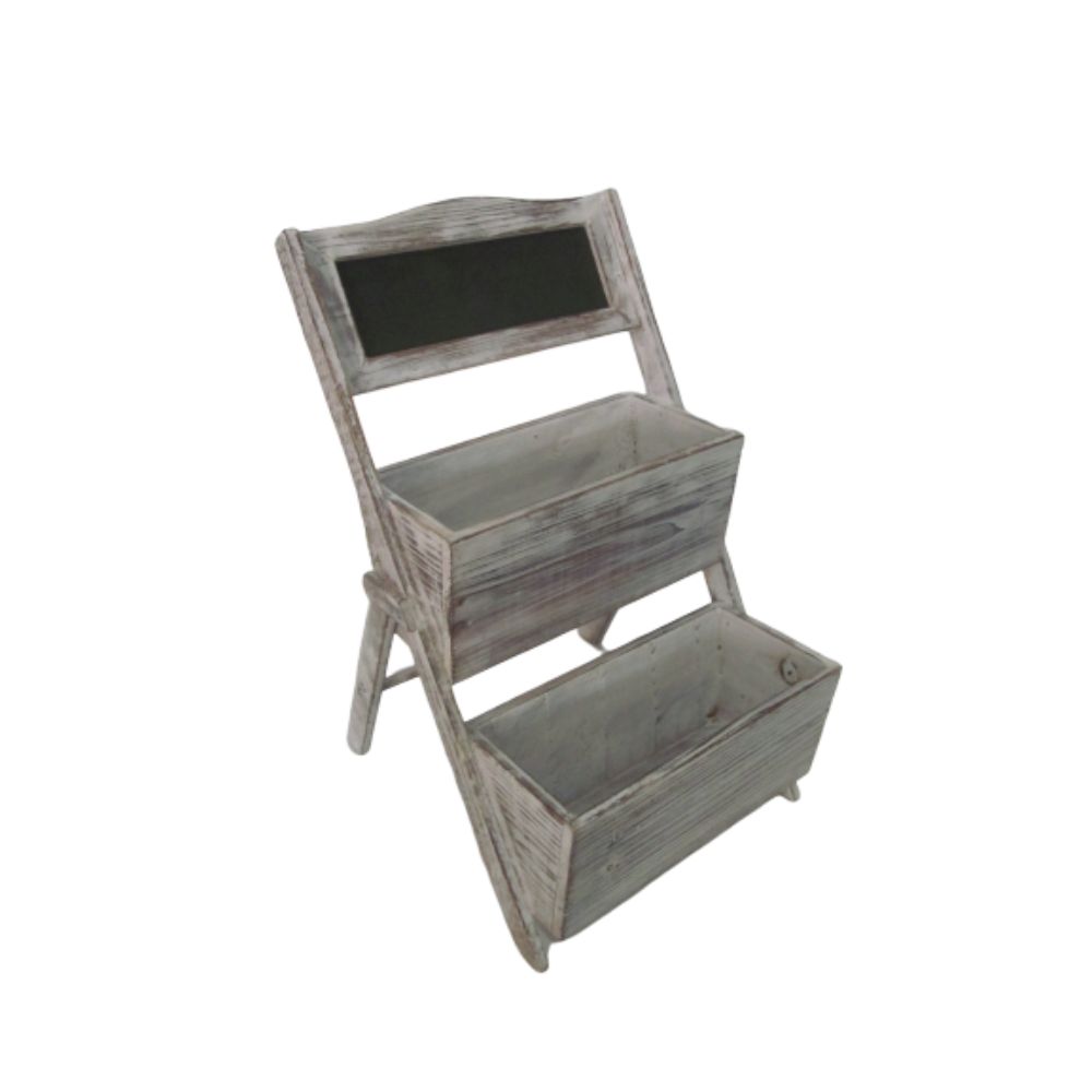 10" Gray Solid Wood Indoor Outdoor Planter Box