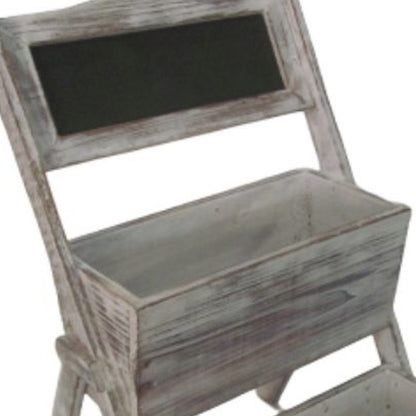 10" Gray Solid Wood Indoor Outdoor Planter Box