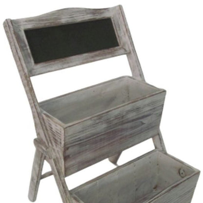 10" Gray Solid Wood Indoor Outdoor Planter Box