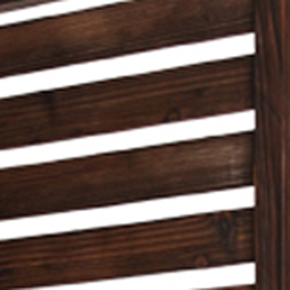 63" X 72" Brown 3 Panel Solid Wood Fortress  Screen
