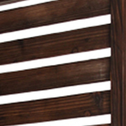 63" X 72" Brown 3 Panel Solid Wood Fortress  Screen