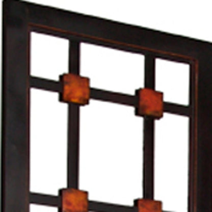 84" Brown Folding Four Panel Screen Room Divider