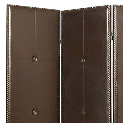 60" X 72" Brown Faux Leather  Screen