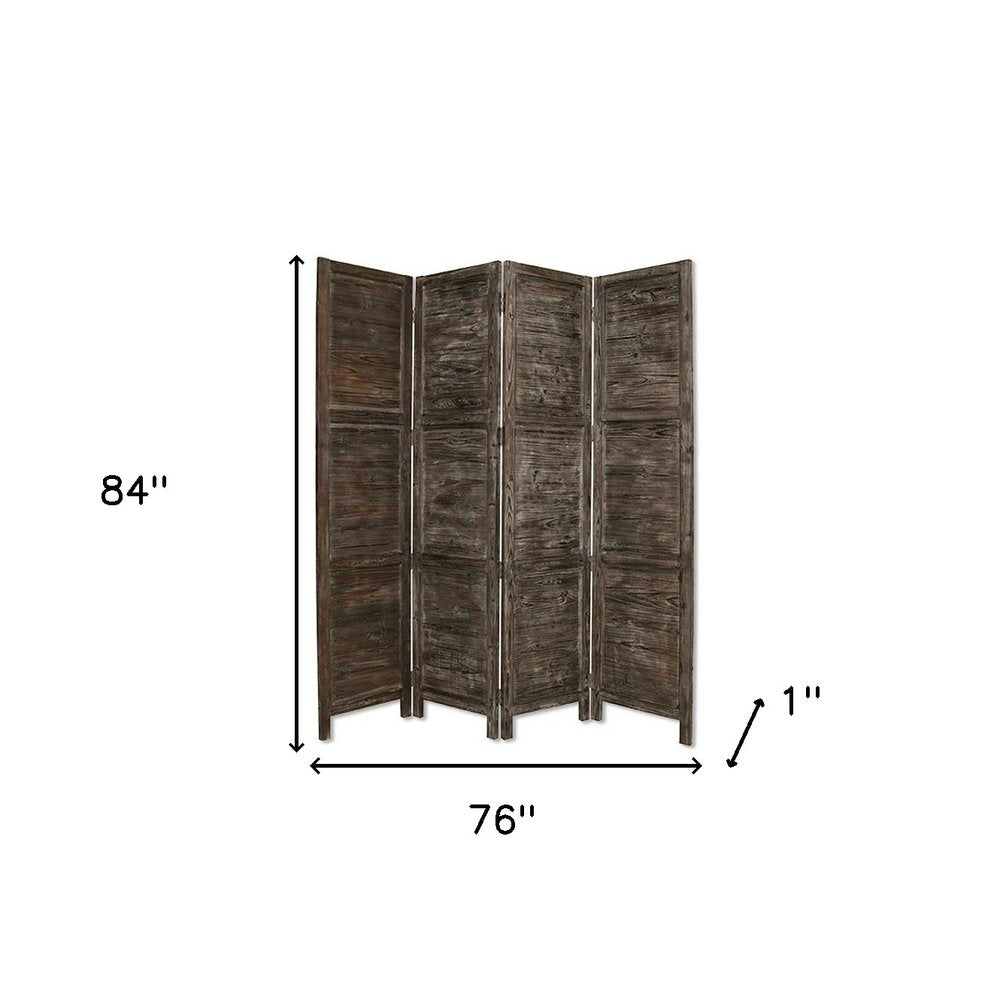 76" X 84" Black Wood Screen