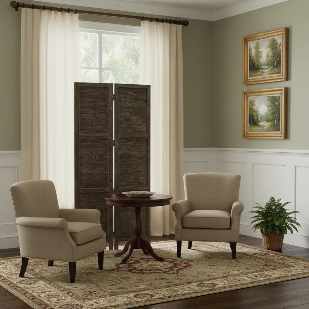 76" X 84" Black Wood Screen