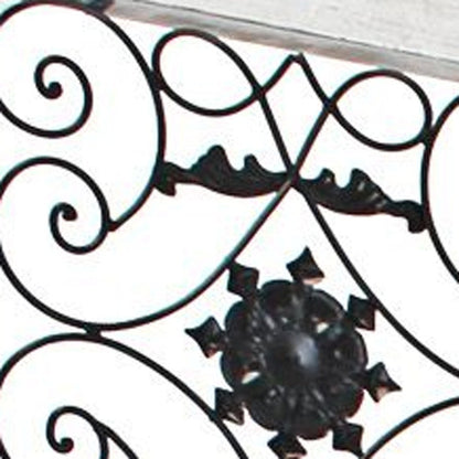 Gray Wash 4 Panel With Scroll Work Room Divider Screen