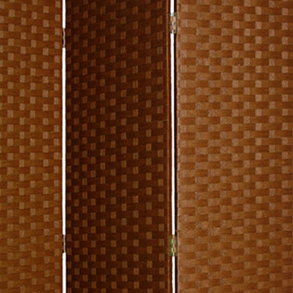 72" Dark Brown Folding Three Panel Screen Room Divider