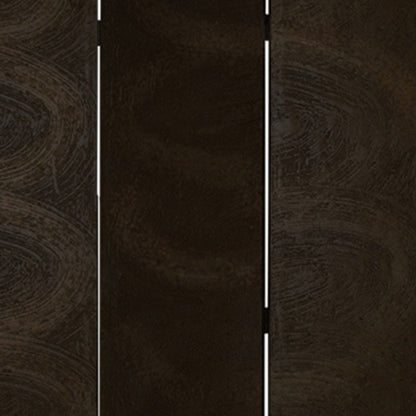 72" Black Canvas Folding Three Panel Screen Room Divider