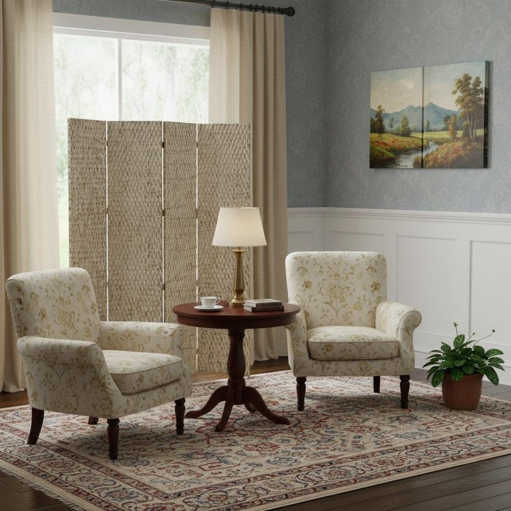 84" X 84" Gold Wood  Screen