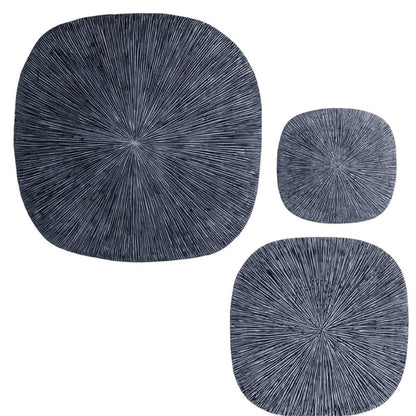 29" X 29" X 2" Gray, Sandstone, Ribbed, Square - Wall Decor