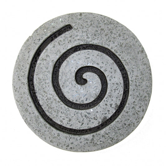 28" X 28" X 2" Gray Round Modern Spiral Wall Art