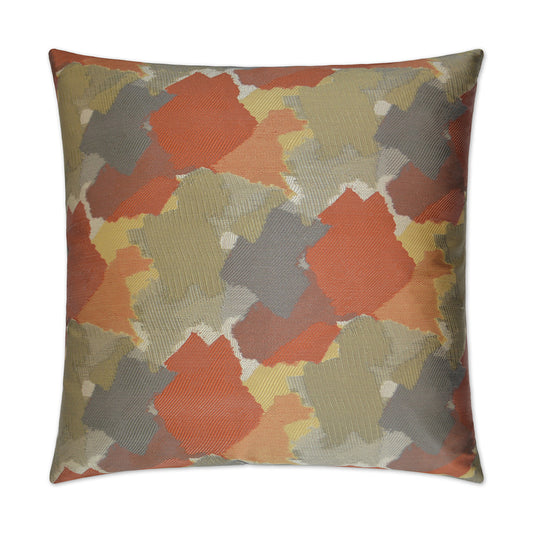 D.V. KAP HOME   24" x 24" Splatter Pillow - Tangerine Abstract    - 2750-T-2424