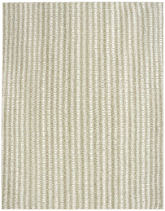Beige woven rug with fine grid texture; rectangular, neutral-toned for minimalist home decor.