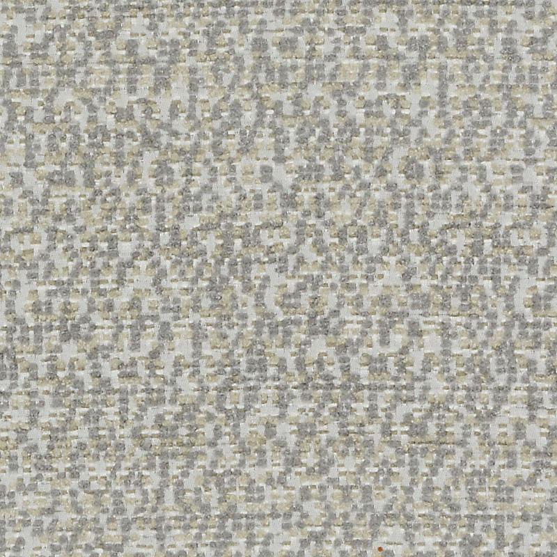 Beige and gray speckled tweed jute upholstery fabric with a woven pattern, ideal for upholstery or drapery.