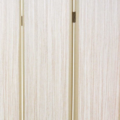 71" Beige Folding Three Panel Screen Room Divider
