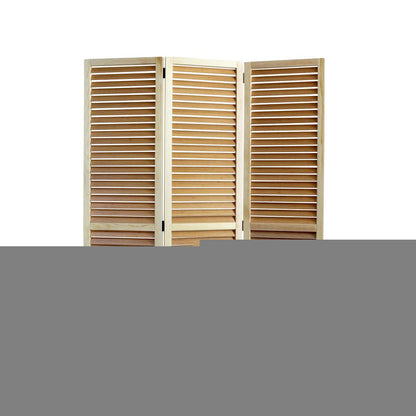 67" Natural Wood Folding Three Panel Screen Room Divider