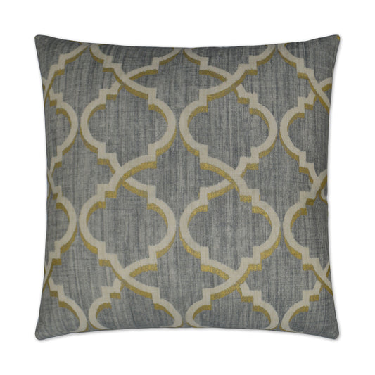 D.V. KAP HOME   24" x 24" Lustrous Lattice Pillow - Graphite Transitional    - 2772-G-2424
