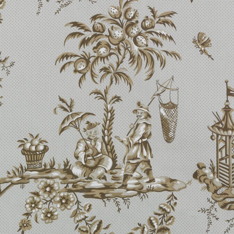 Duralee Monogram 200016H | 606-Linen/Charc  Print     - 278185