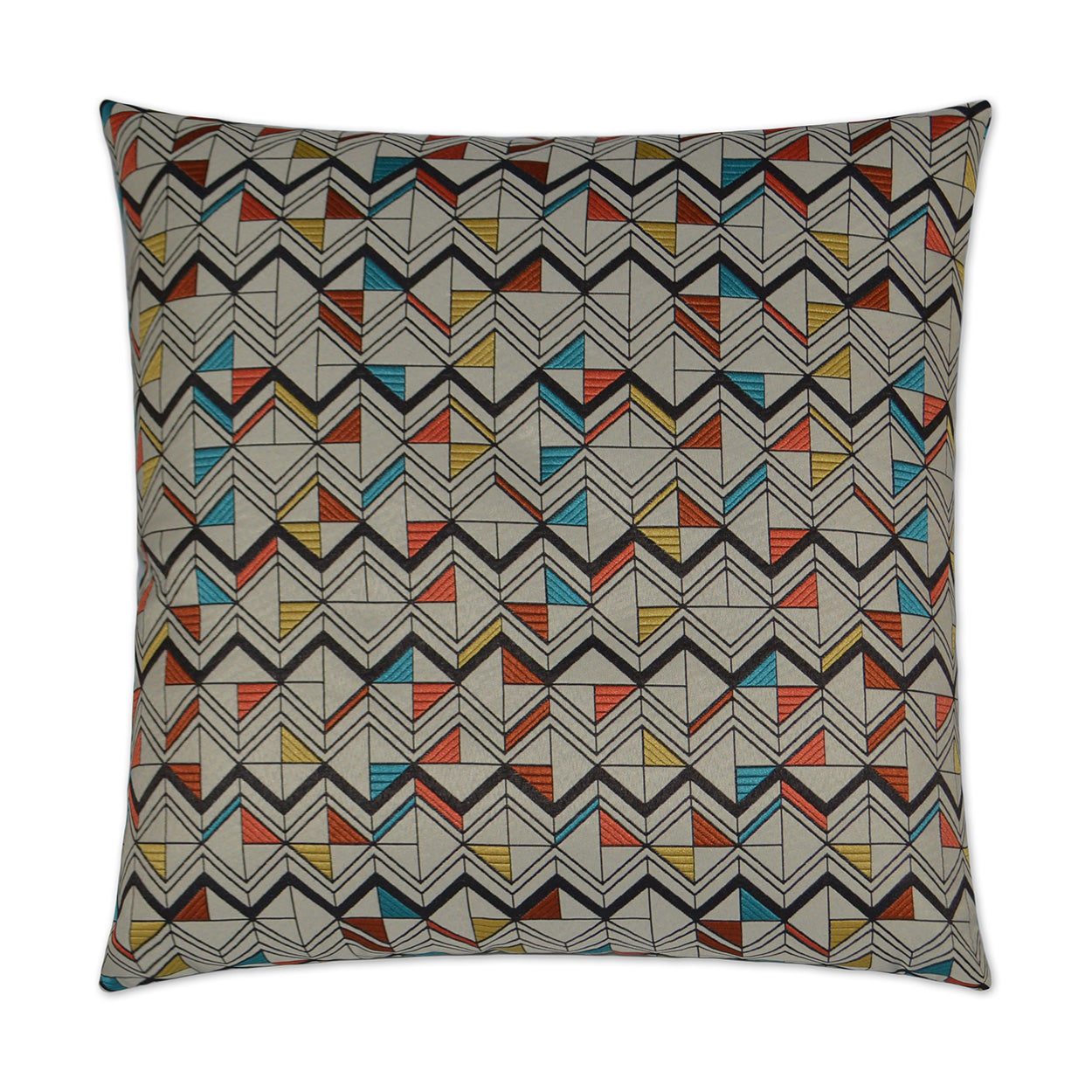 D.V. KAP HOME   24" x 24" Basenji Pillow - Multi Chevron, Global    - 2784-M-2424