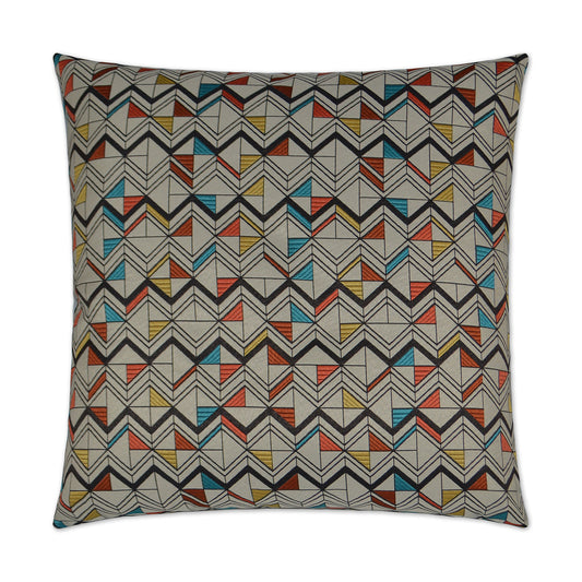 D.V. KAP HOME   24" x 24" Basenji Pillow - Multi Chevron, Global    - 2784-M-2424