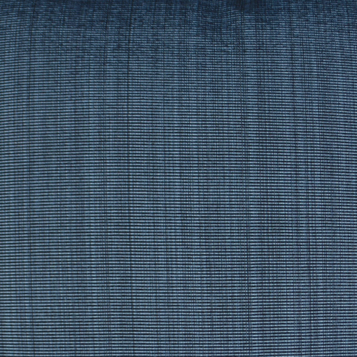Blue denim-like woven fabric with tight texture and subtle vertical stripes; versatile for apparel or upholstery.