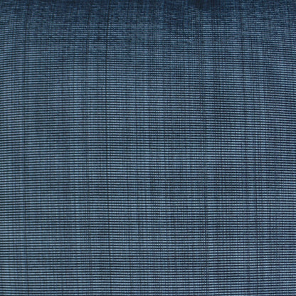 Blue denim-like woven fabric with tight texture and subtle vertical stripes; versatile for apparel or upholstery.