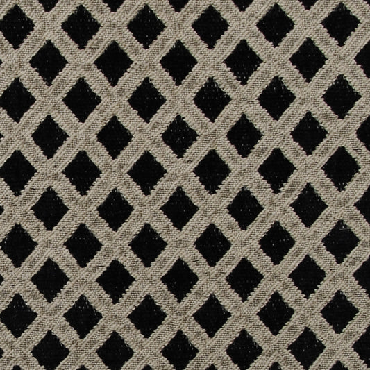 Duralee Monogram 190079H | 698-Black/Linen  Upholstery     - 278997