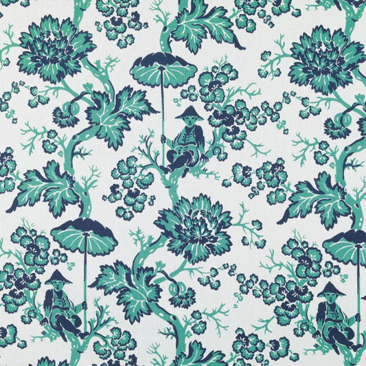 Duralee Monogram 200009H | 246-Aegean  Print     - 279273