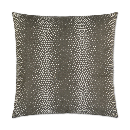 Square decorative throw pillow with a grey abstract striped pattern, 24" x 24