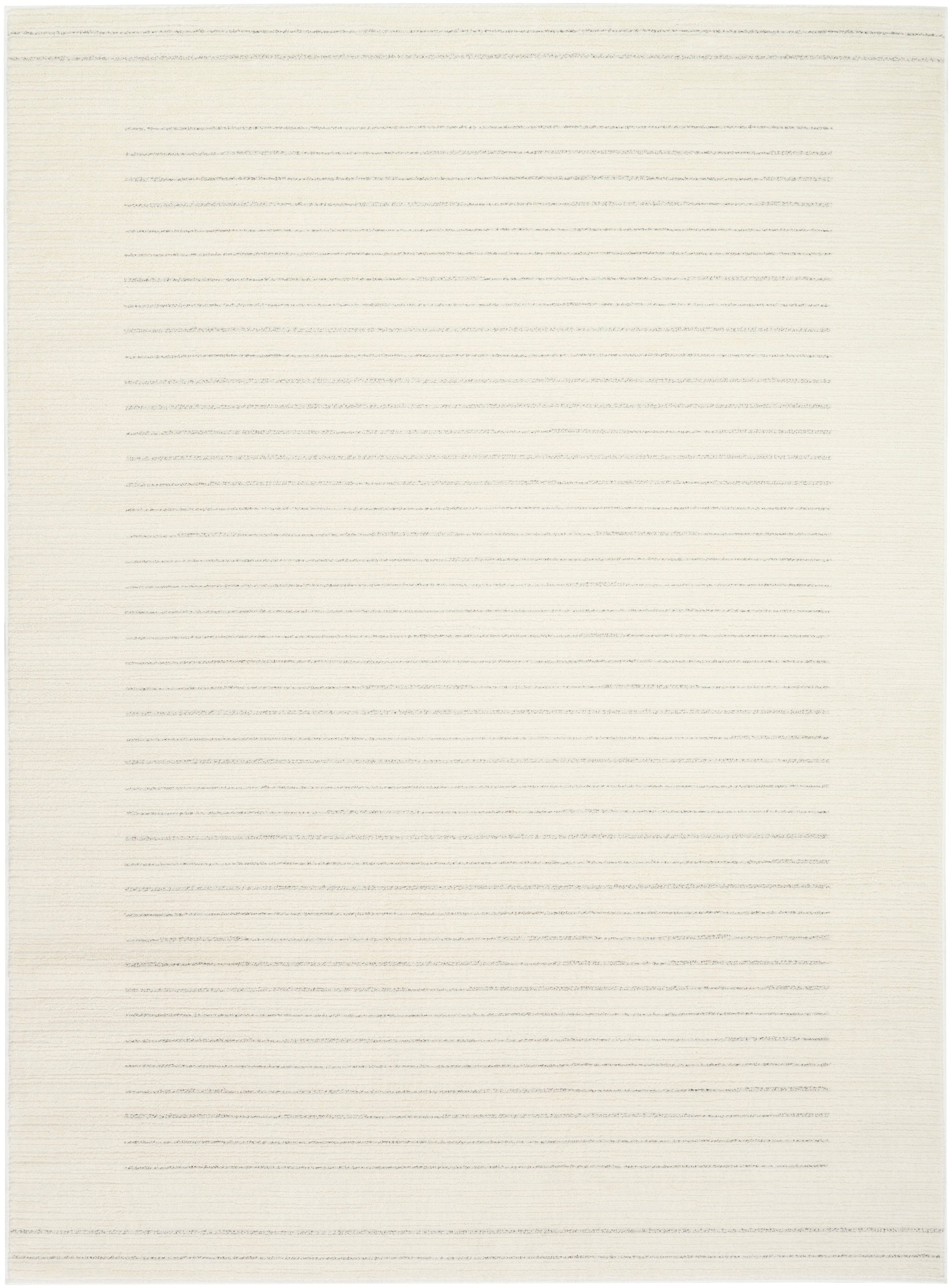 Cream rectangular area rug with subtle gray stripes and soft textured weave, 4' x 6'.