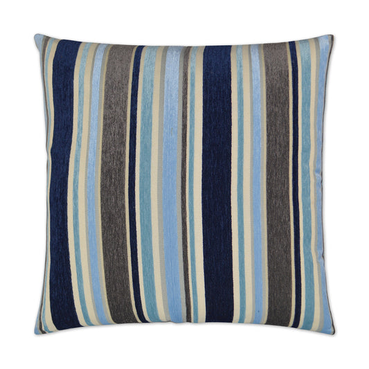 D.V. KAP HOME   24" x 24" Oliver Pillow - Blue Stripes    - 2801-B-2424
