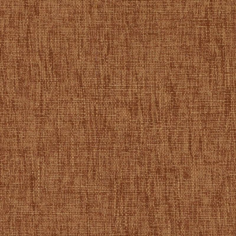 Close-up of brown woven upholstery fabric with a textured linen-like weave in warm caramel tones