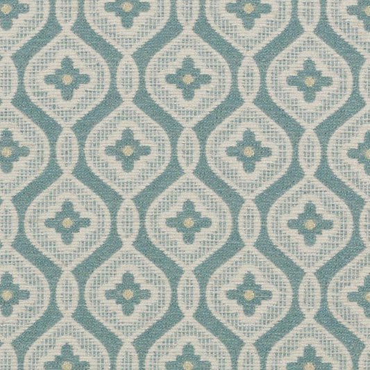 Duralee Monogram 190234H | 11-Turquoise  Upholstery     - 282217