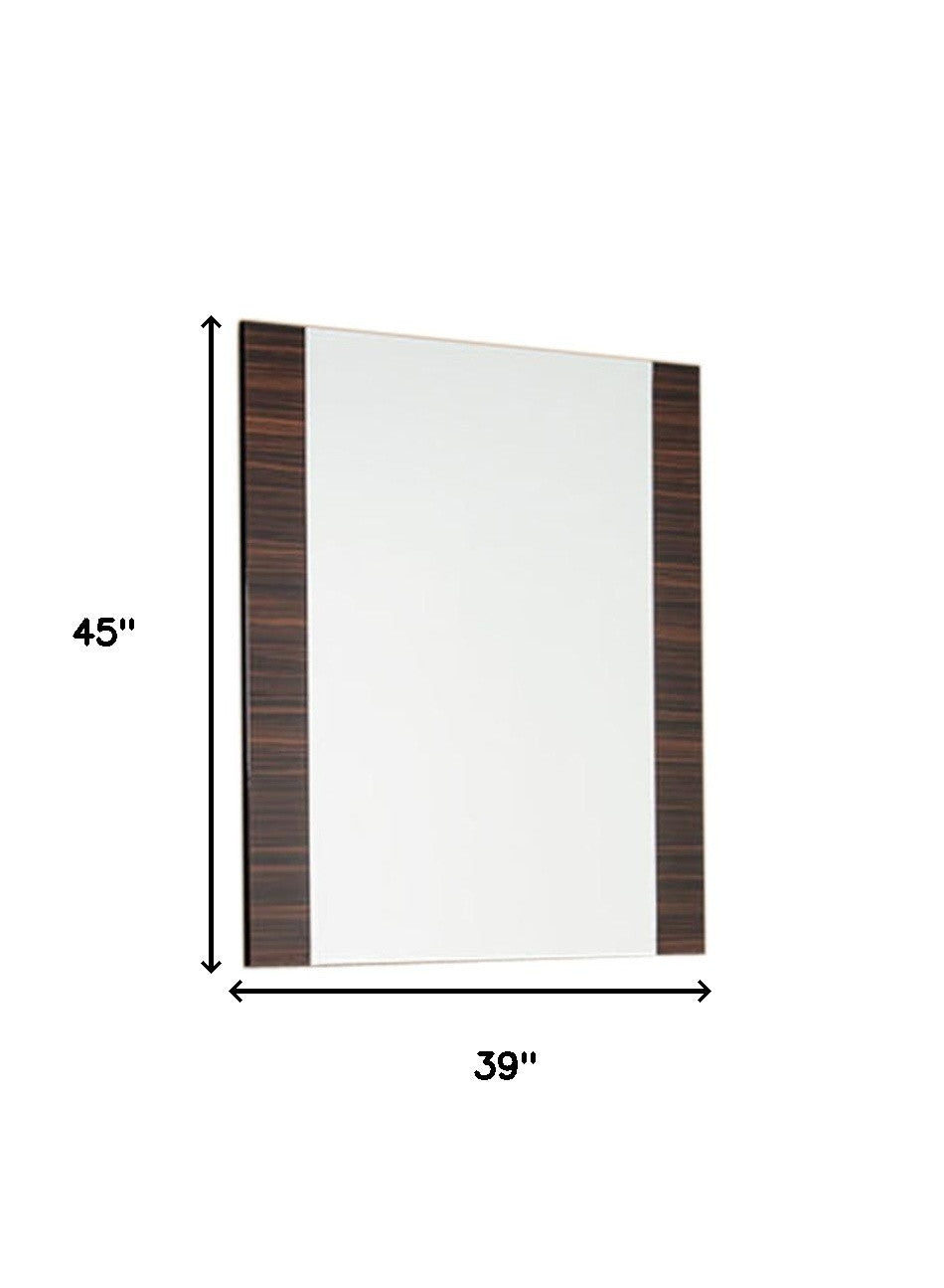 45" Ebony Mdf  Glass  And Veneer Mirror