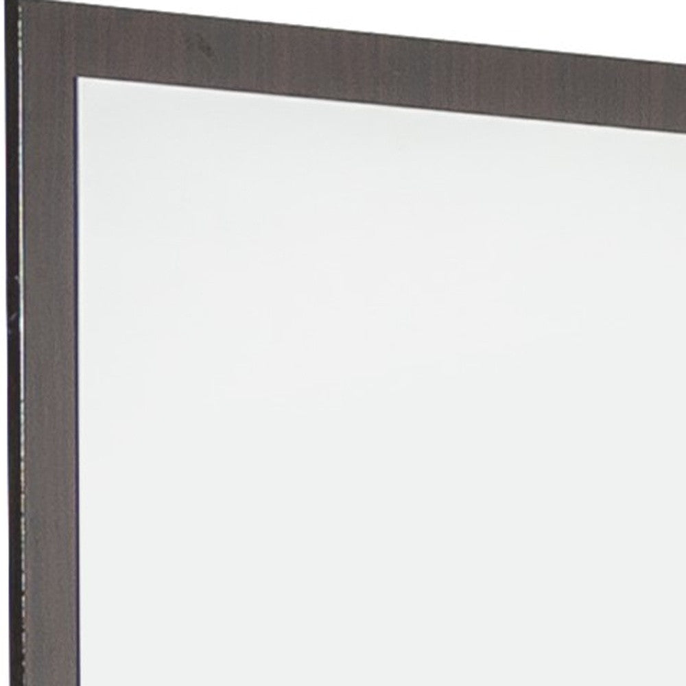 41" Ebony Mdf  Veneer  And Glass Mirror