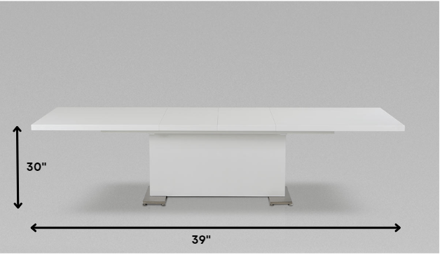 39" White Folding Pedestal Base Dining Table