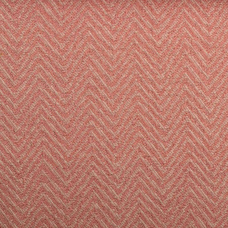 Coral-pink chevron herringbone fabric with a textured weave and soft, cozy appearance.