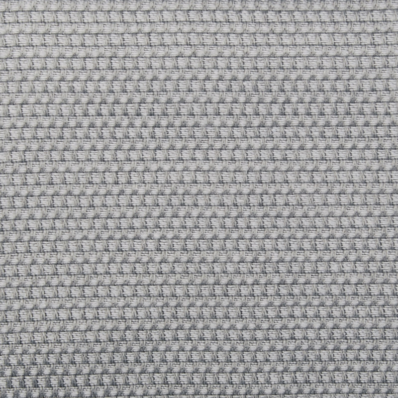 Gray woven fabric texture with tight basket-weave pattern, upholstery-style material.