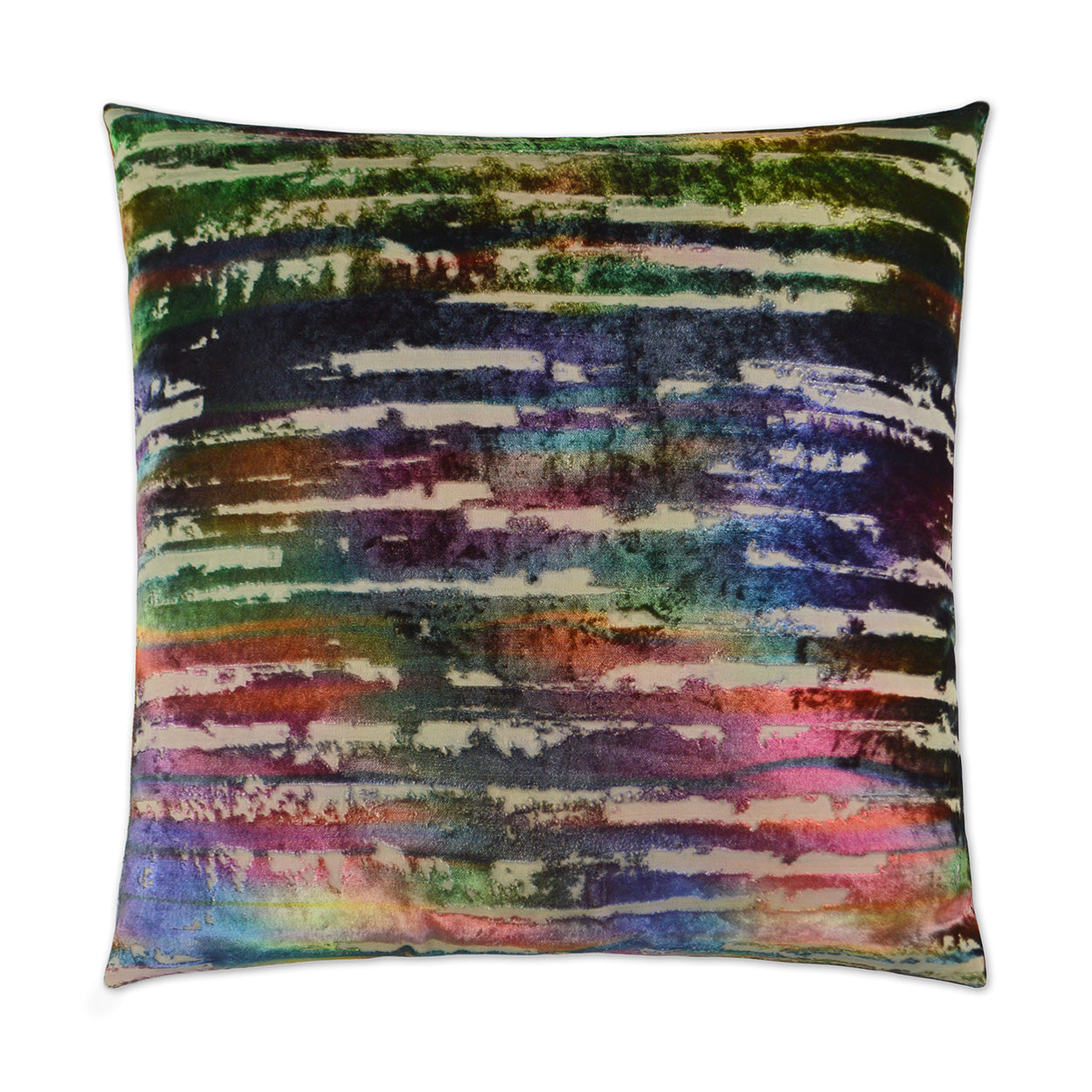 D.V. KAP HOME   24" x 24" Bonbons Pillow - Rainbow Textured, Transitional, Abstract    - 2838-R-2424