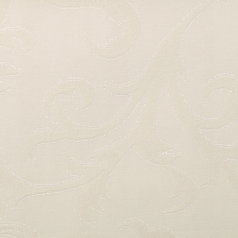 Beige jacquard fabric with a subtle embossed vine scroll pattern; smooth upholstery fabric.